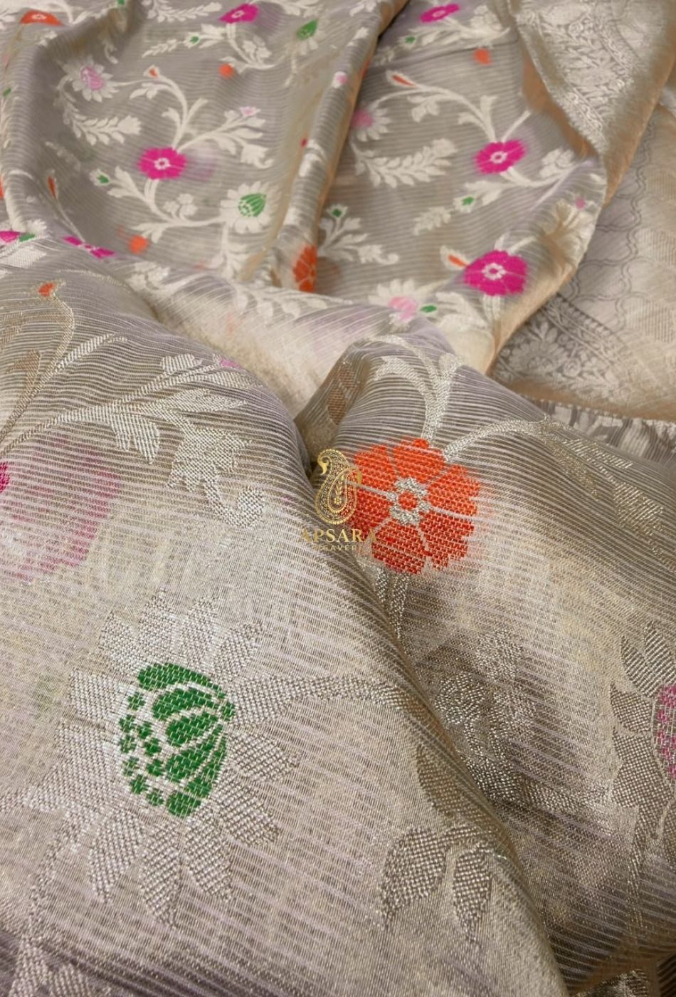 Banarasi Handloom Khaddi Pure Dubble Tissue Silk with Paithani Border Weaving Saree