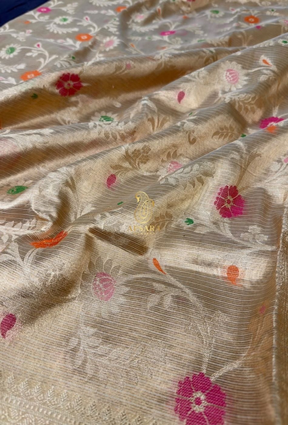 Banarasi Handloom Khaddi Pure Dubble Tissue Silk with Paithani Border Weaving Saree