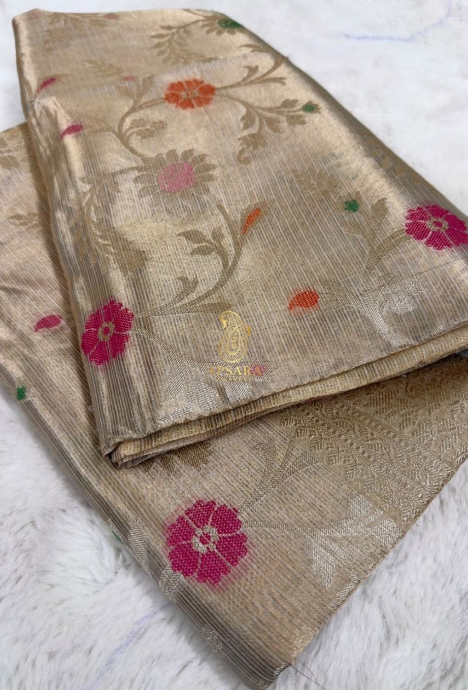Banarasi Handloom Khaddi Pure Dubble Tissue Silk with Paithani Border Weaving Saree