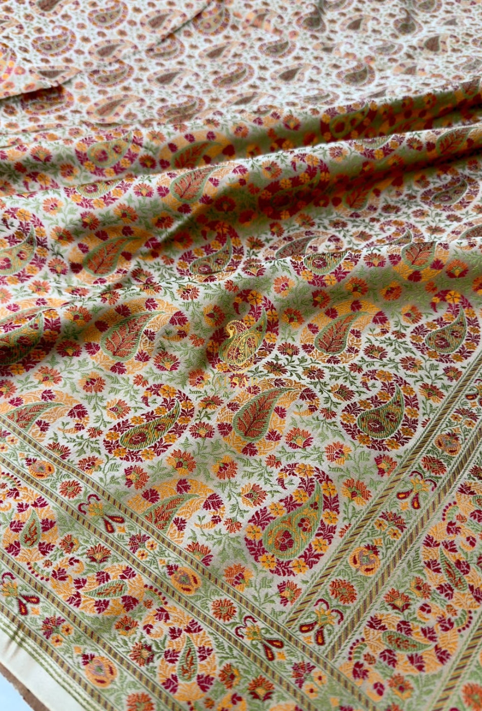 Banarsi Handloom Pure Katan Silk Jamawar Tanchhui Saree