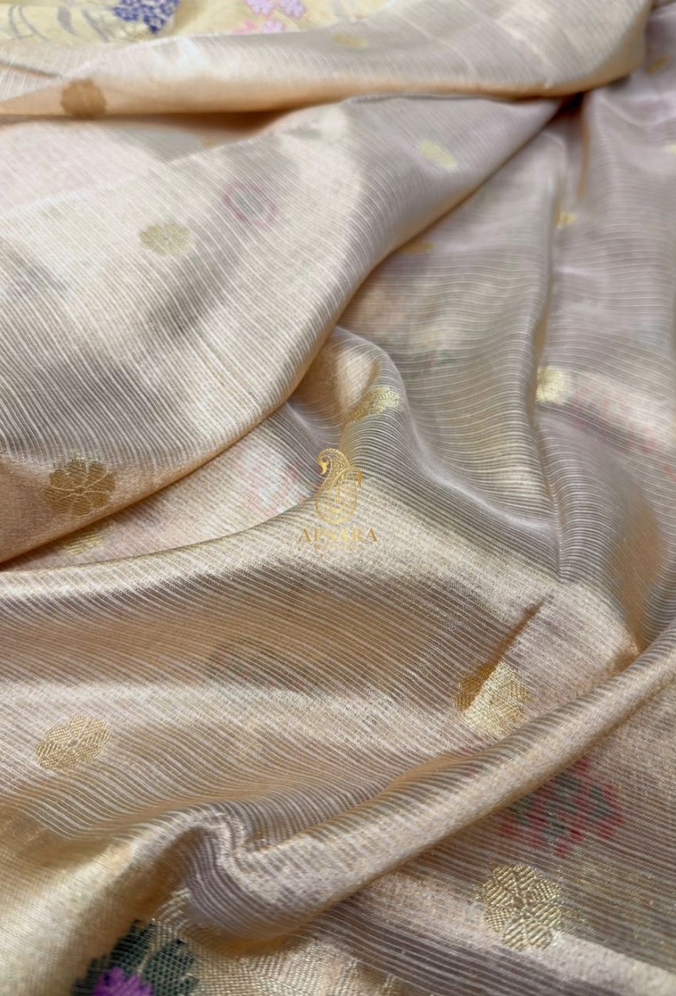 Banarasi Handloom Khaddi Pure Dubble Tissue Silk with Paithani Border Weaving Saree