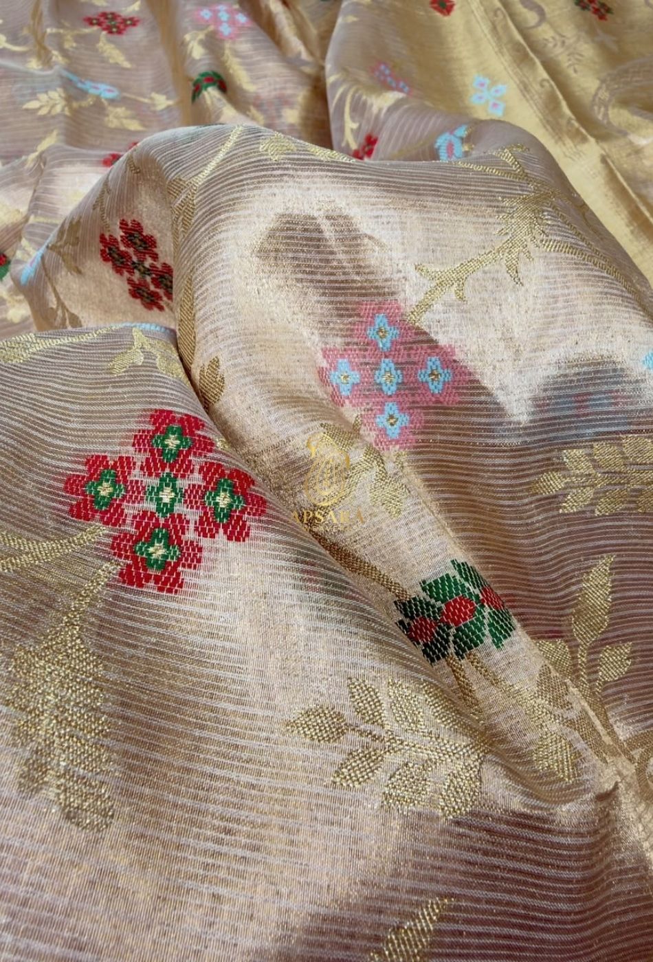 Banarasi Handloom Khaddi Pure Dubble Tissue Silk with Paithani Border Weaving Saree