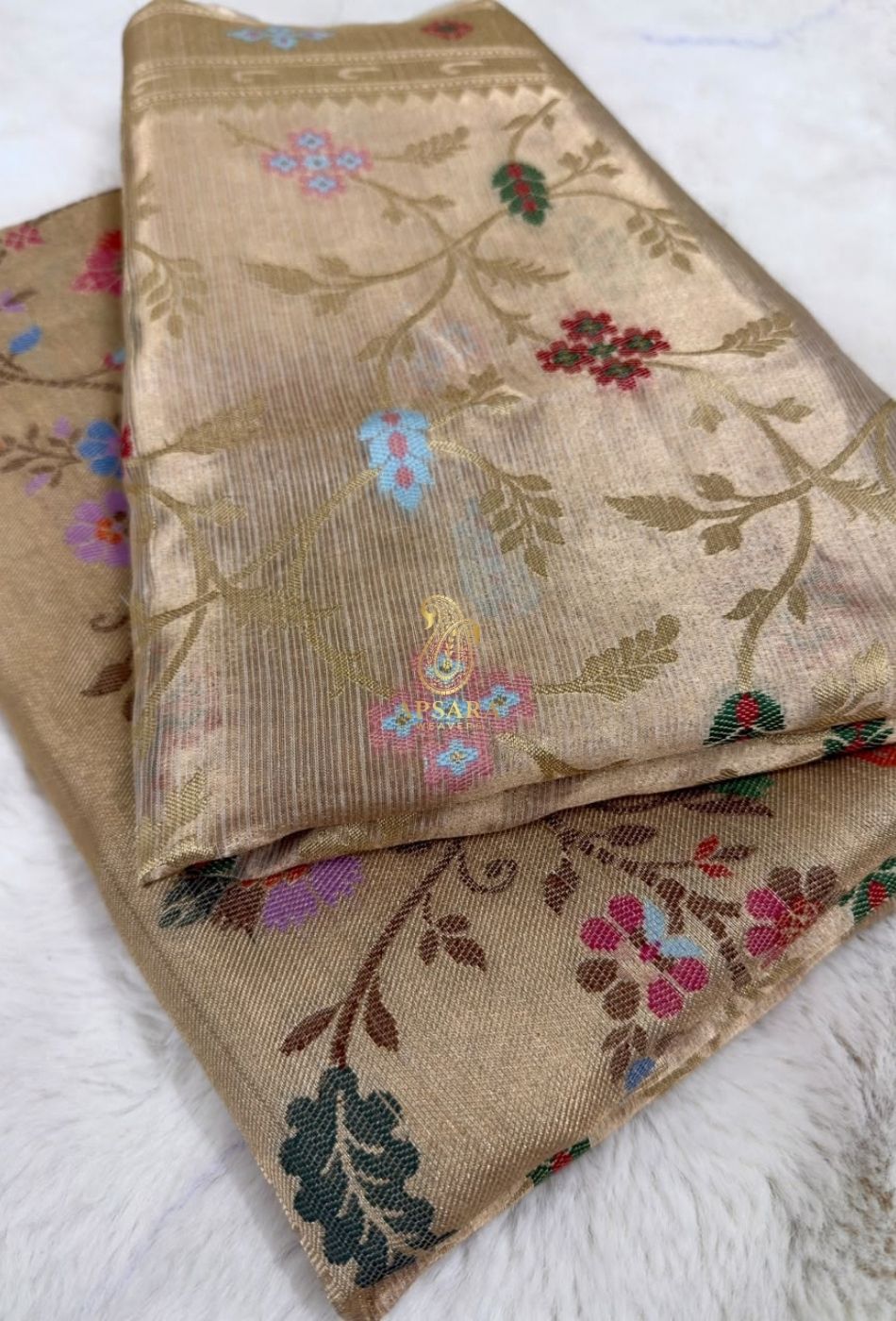 Banarasi Handloom Khaddi Pure Dubble Tissue Silk with Paithani Border Weaving Saree