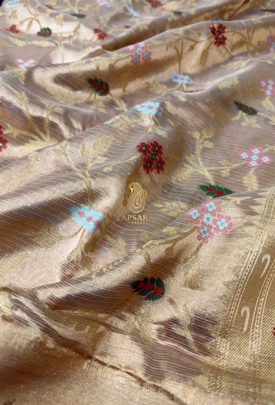 Banarasi Handloom Khaddi Pure Dubble Tissue Silk with Paithani Border Weaving Saree