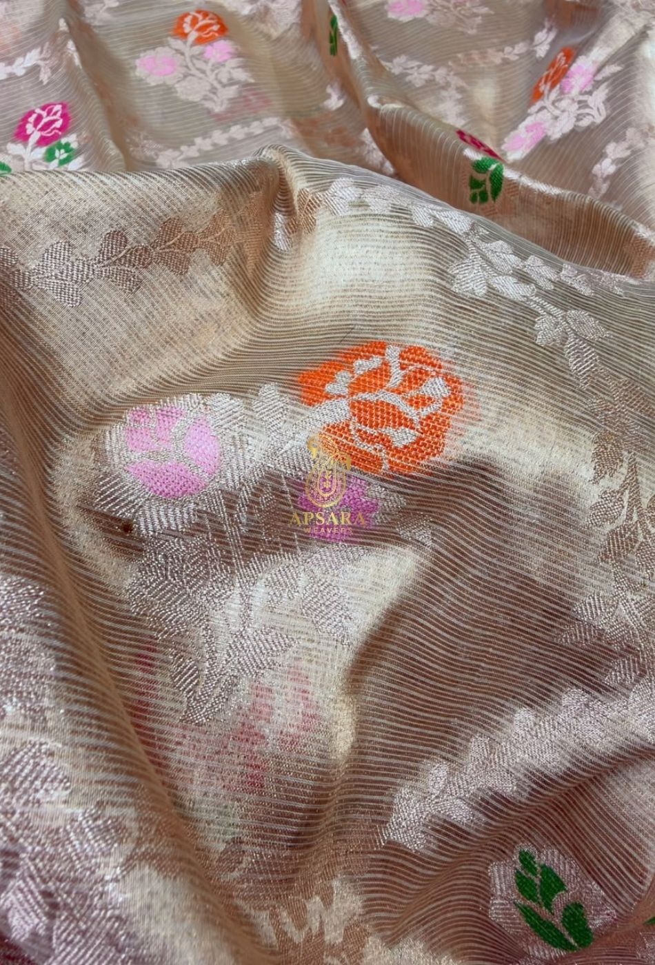 Banarasi Handloom Khaddi Pure Dubble Tissue Silk with Paithani Border Weaving Saree