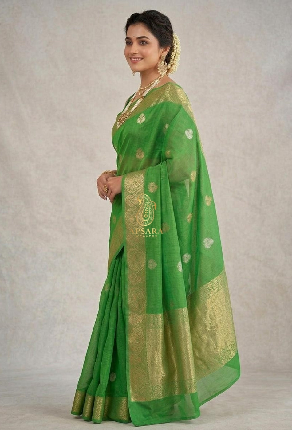 Banarasi Handloom Khaddi Pure Kora Organza Silk Hand Weaving Kadhua Golden Zari Saree
