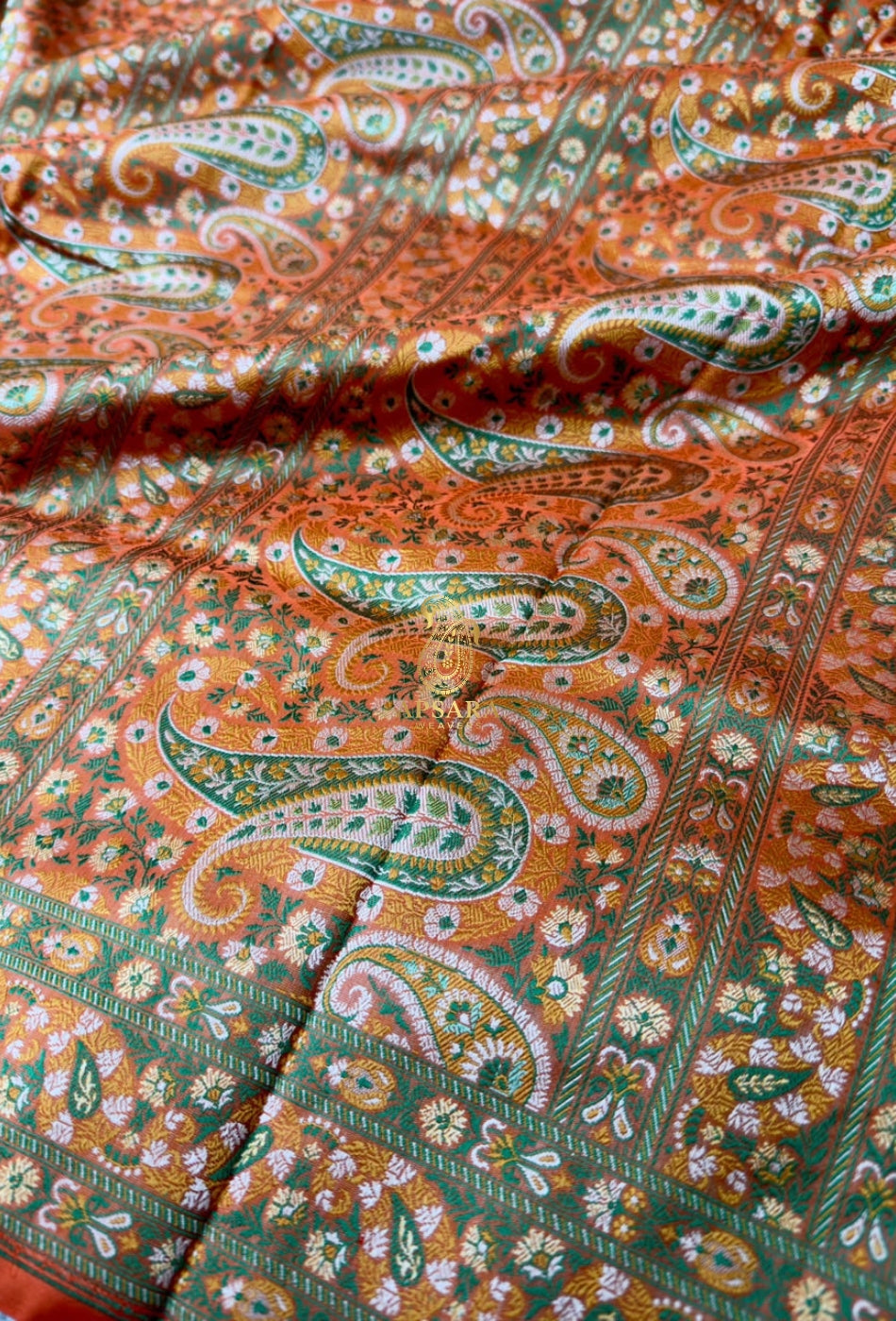 Banarsi Handloom Pure Katan Silk Jamawar Tanchhui Saree