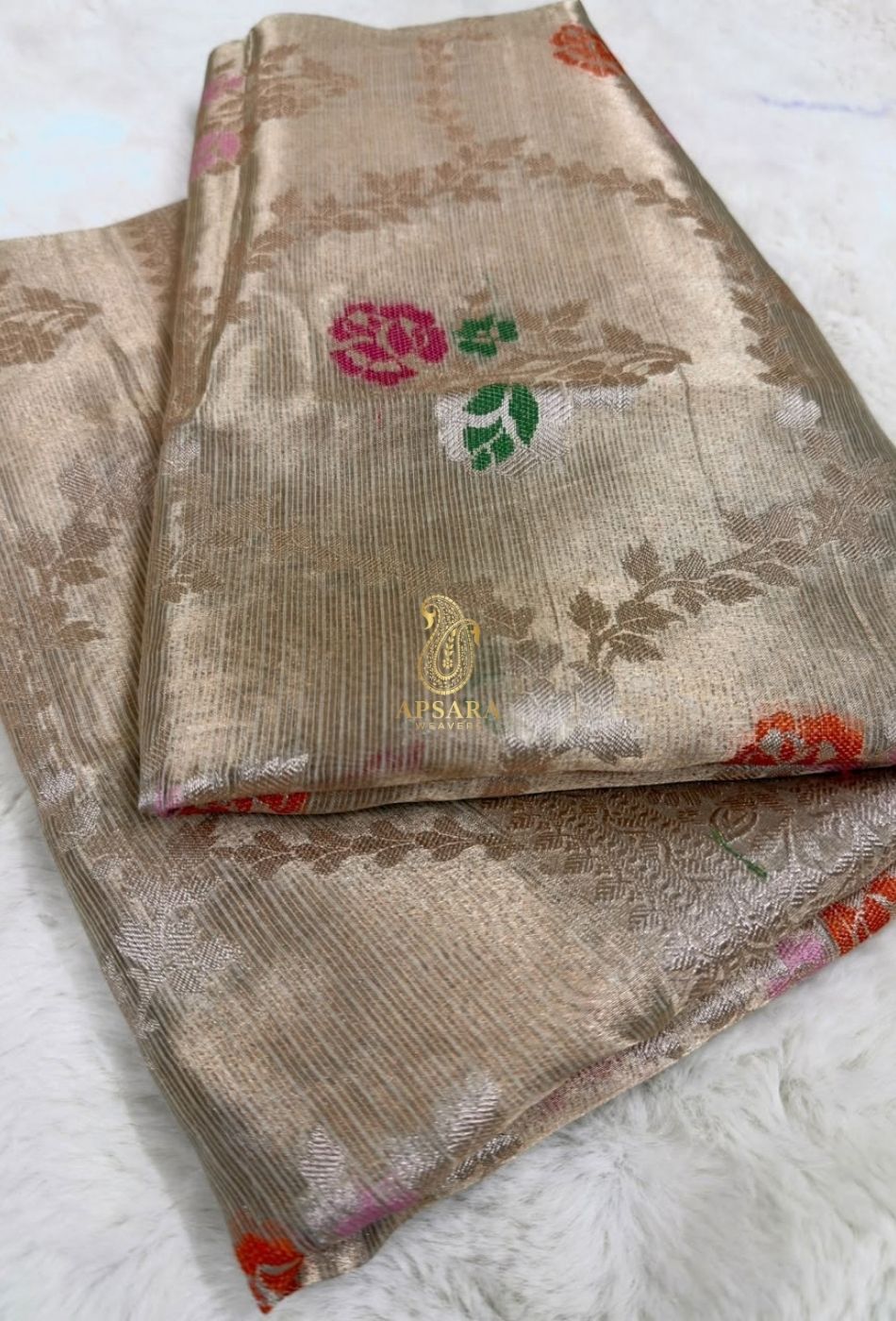 Banarasi Handloom Khaddi Pure Dubble Tissue Silk with Paithani Border Weaving Saree