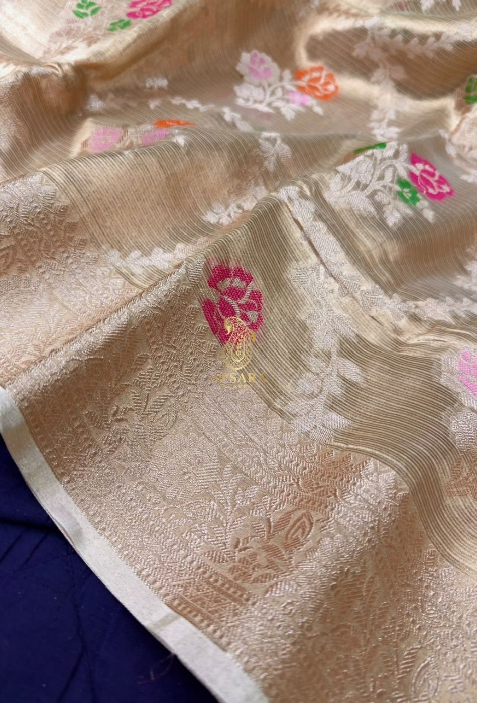 Banarasi Handloom Khaddi Pure Dubble Tissue Silk with Paithani Border Weaving Saree