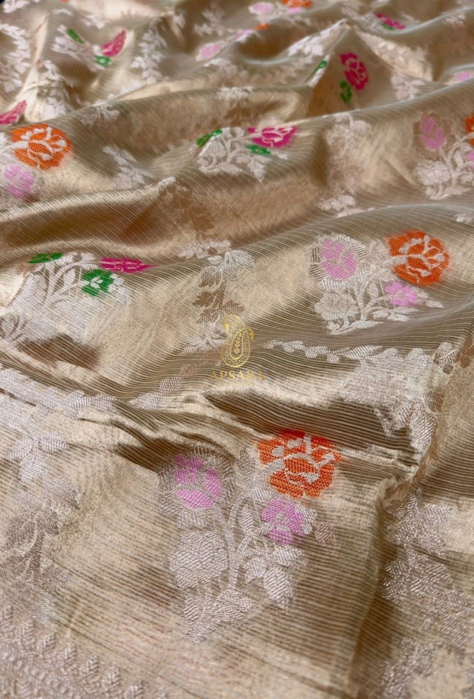 Banarasi Handloom Khaddi Pure Dubble Tissue Silk with Paithani Border Weaving Saree