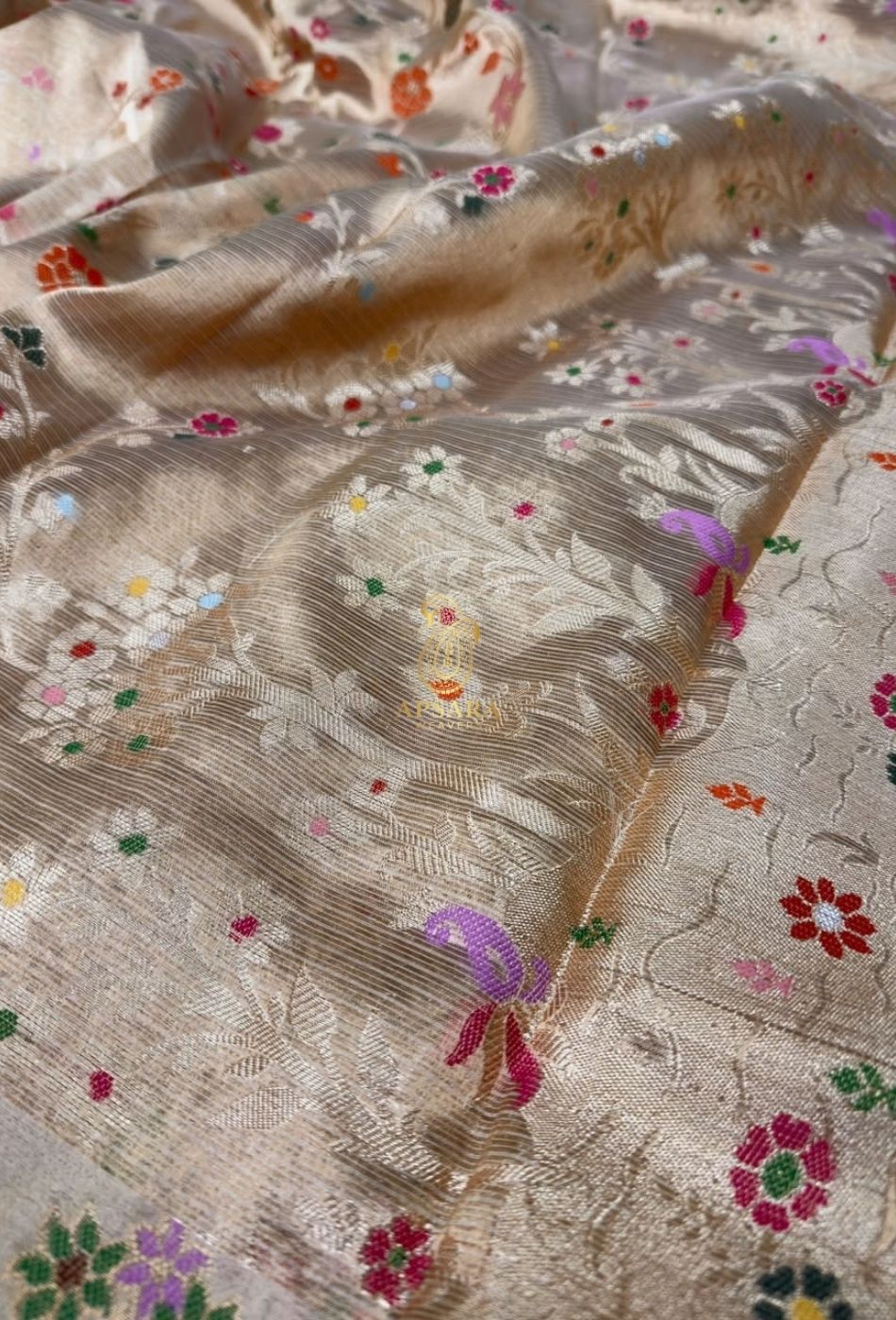 Banarasi Handloom Khaddi Pure Dubble Tissue Silk with Paithani Border Weaving Saree
