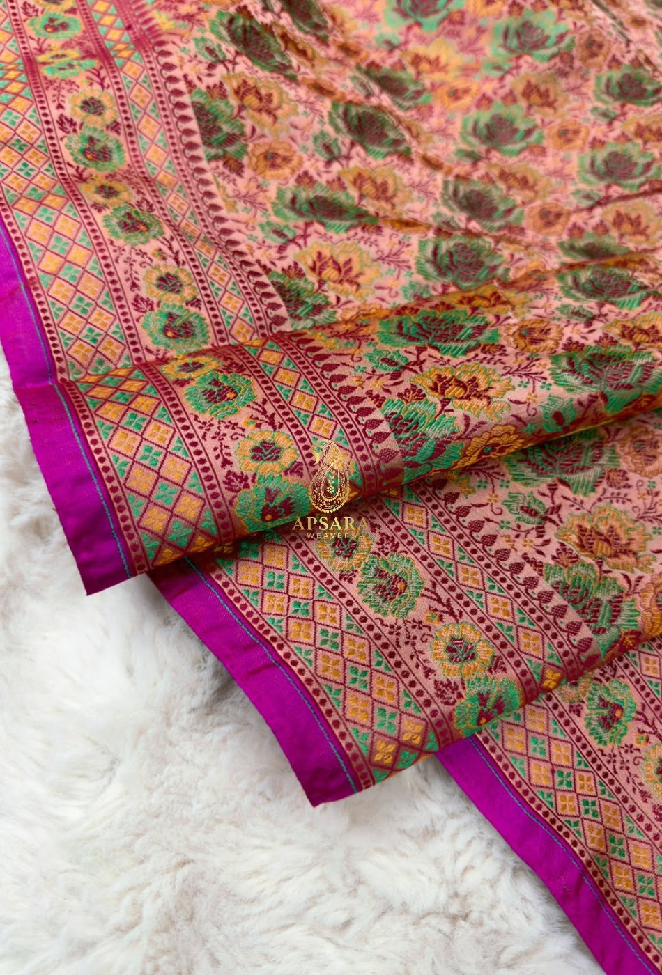 Banarsi Handloom Pure Katan Silk Jamawar Tanchhui Saree