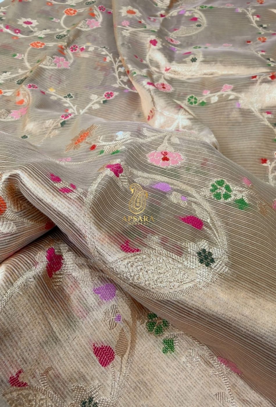 Banarasi Handloom Khaddi Pure Dubble Tissue Silk with Paithani Border Weaving Saree