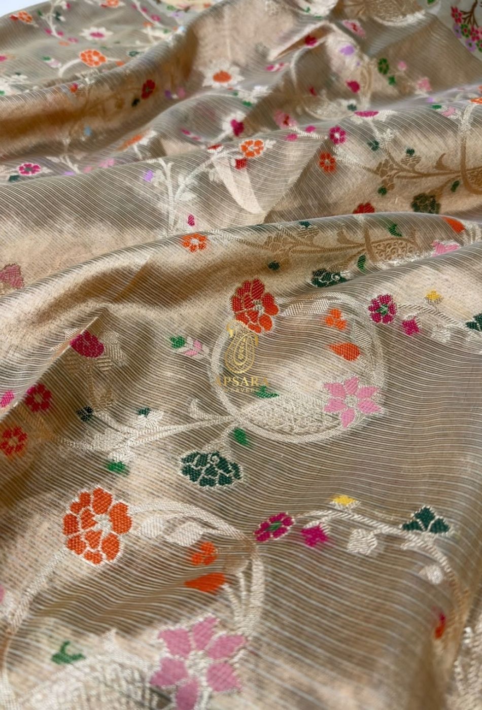 Banarasi Handloom Khaddi Pure Dubble Tissue Silk with Paithani Border Weaving Saree