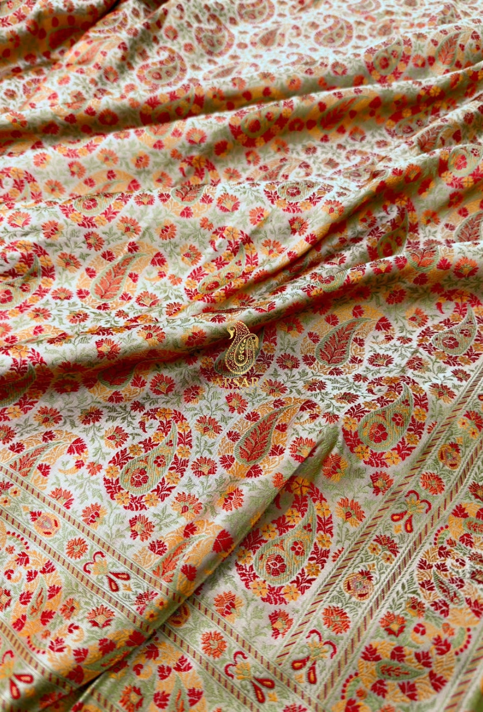 Banarsi Handloom Pure Katan Silk Jamawar Tanchhui Saree