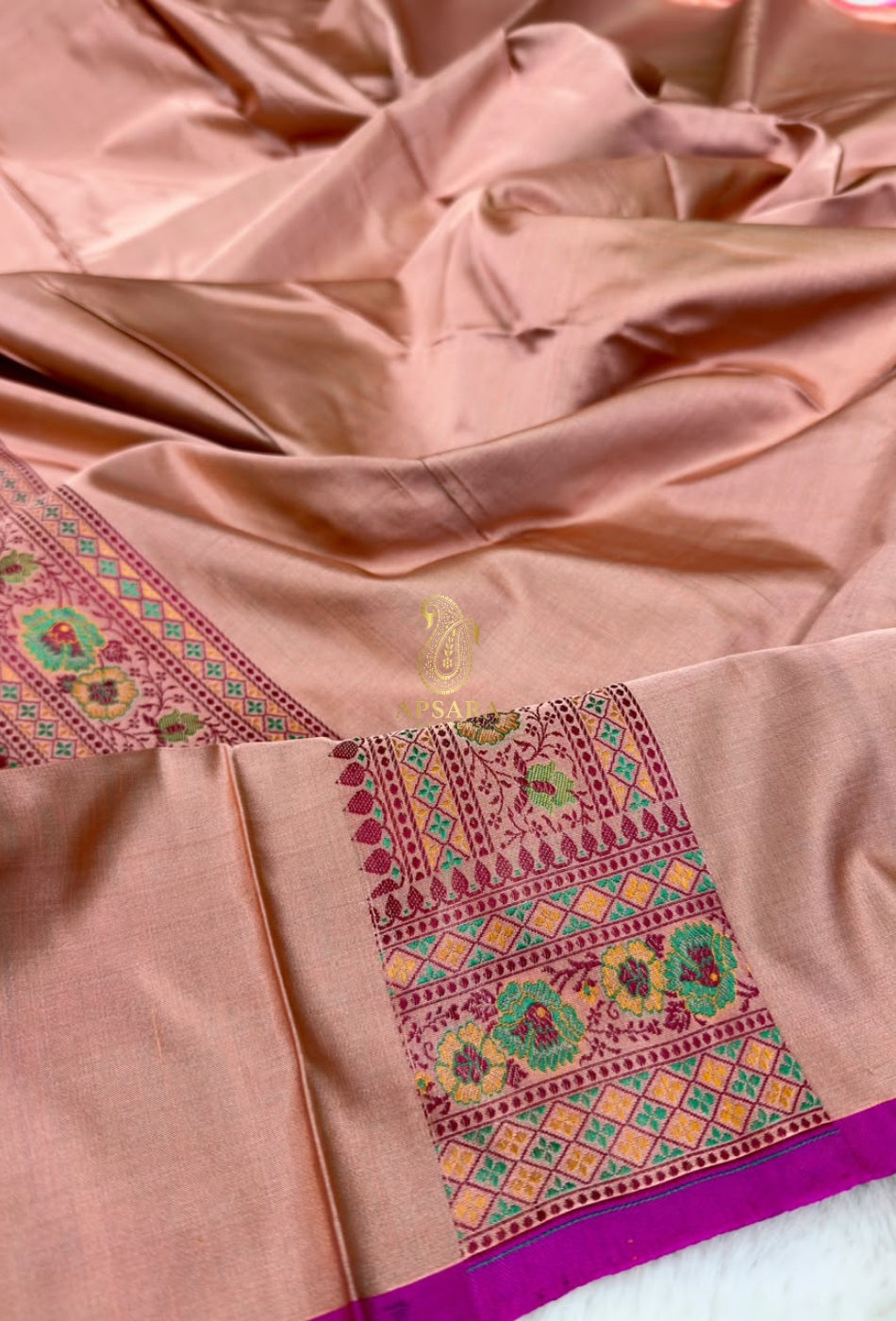 Banarsi Handloom Pure Katan Silk Jamawar Tanchhui Saree
