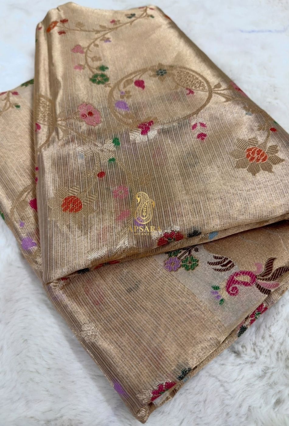 Banarasi Handloom Khaddi Pure Dubble Tissue Silk with Paithani Border Weaving Saree