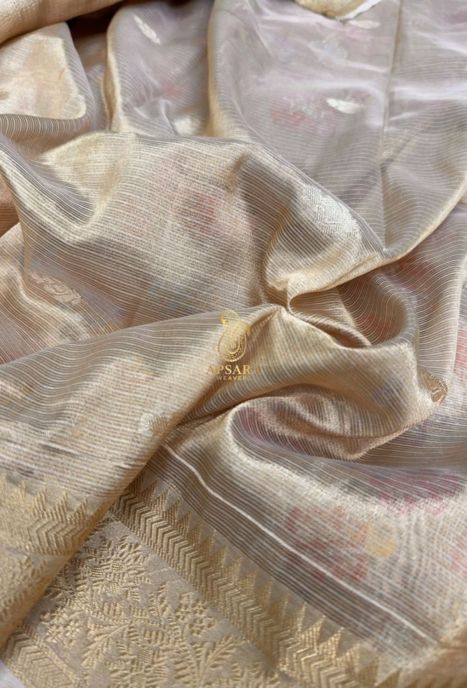 Banarasi Handloom Khaddi Pure Dubble Tissue Silk with Paithani Border Weaving Saree