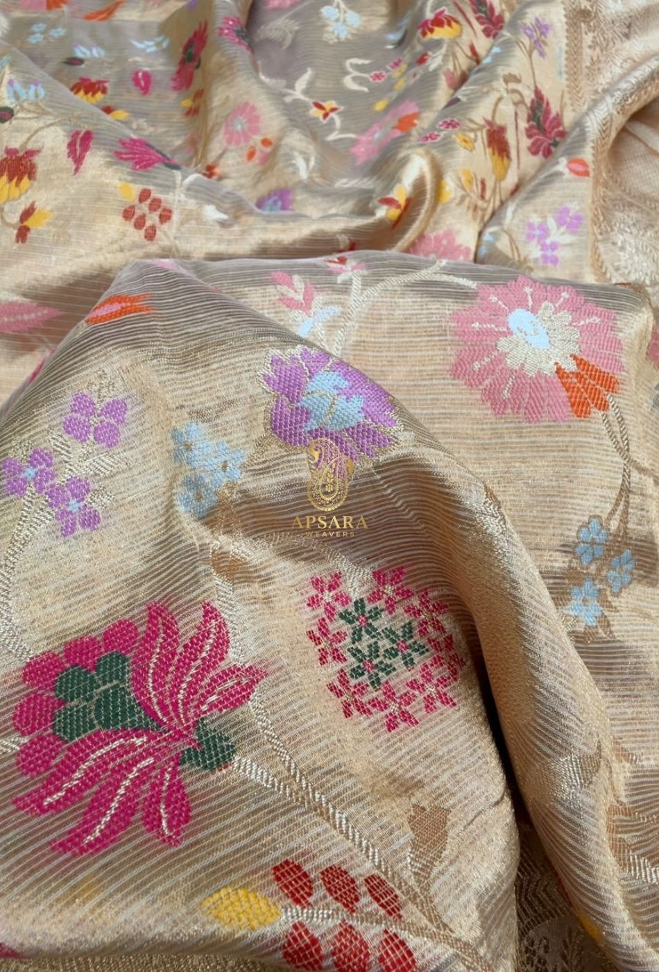 Banarasi Handloom Khaddi Pure Dubble Tissue Silk with Paithani Border Weaving Saree