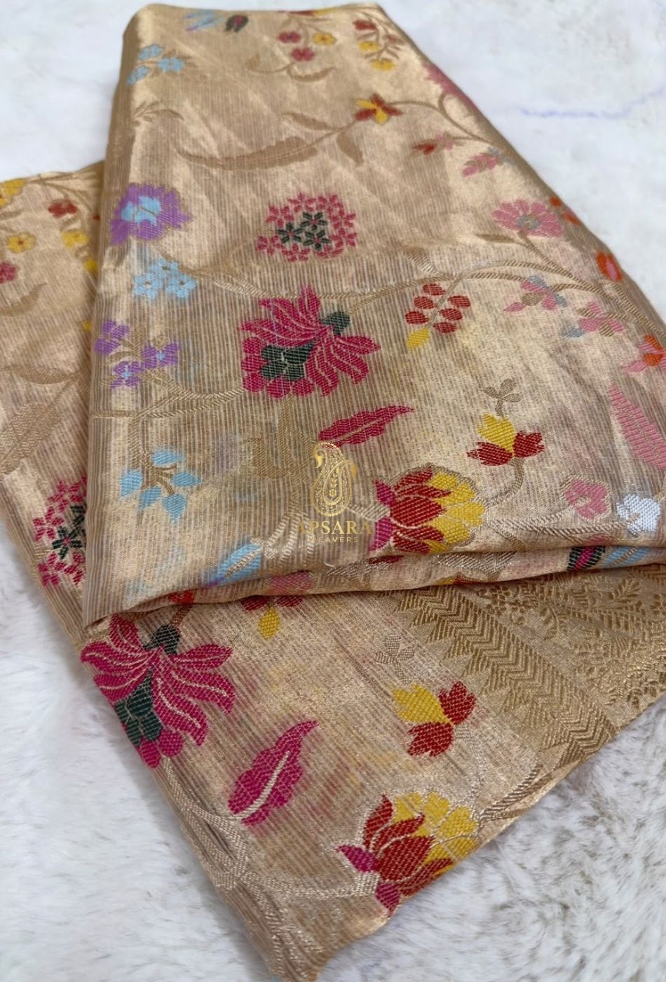 Banarasi Handloom Khaddi Pure Dubble Tissue Silk with Paithani Border Weaving Saree