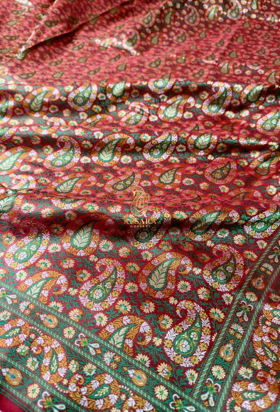 Banarsi Handloom Pure Katan Silk Jamawar Tanchhui Saree