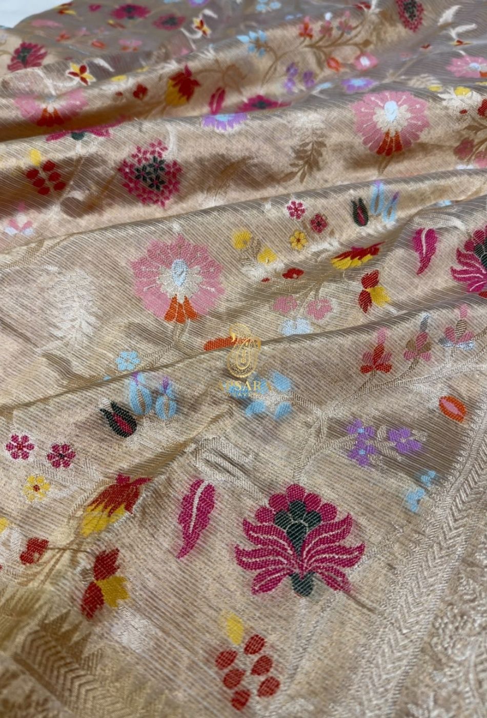 Banarasi Handloom Khaddi Pure Dubble Tissue Silk with Paithani Border Weaving Saree