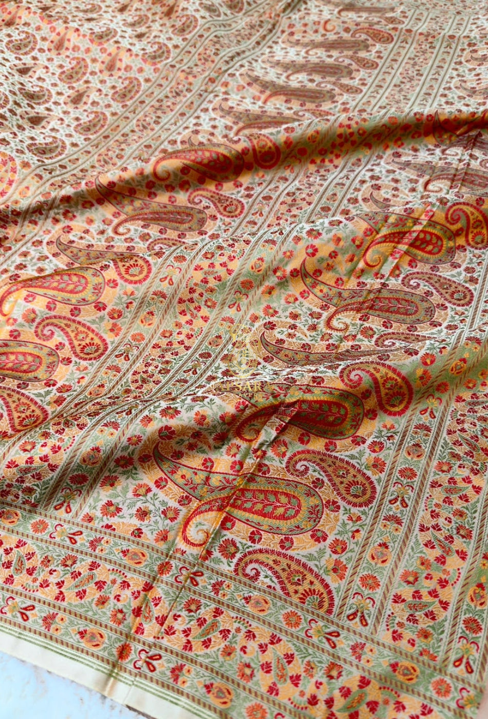 Banarsi Handloom Pure Katan Silk Jamawar Tanchhui Saree