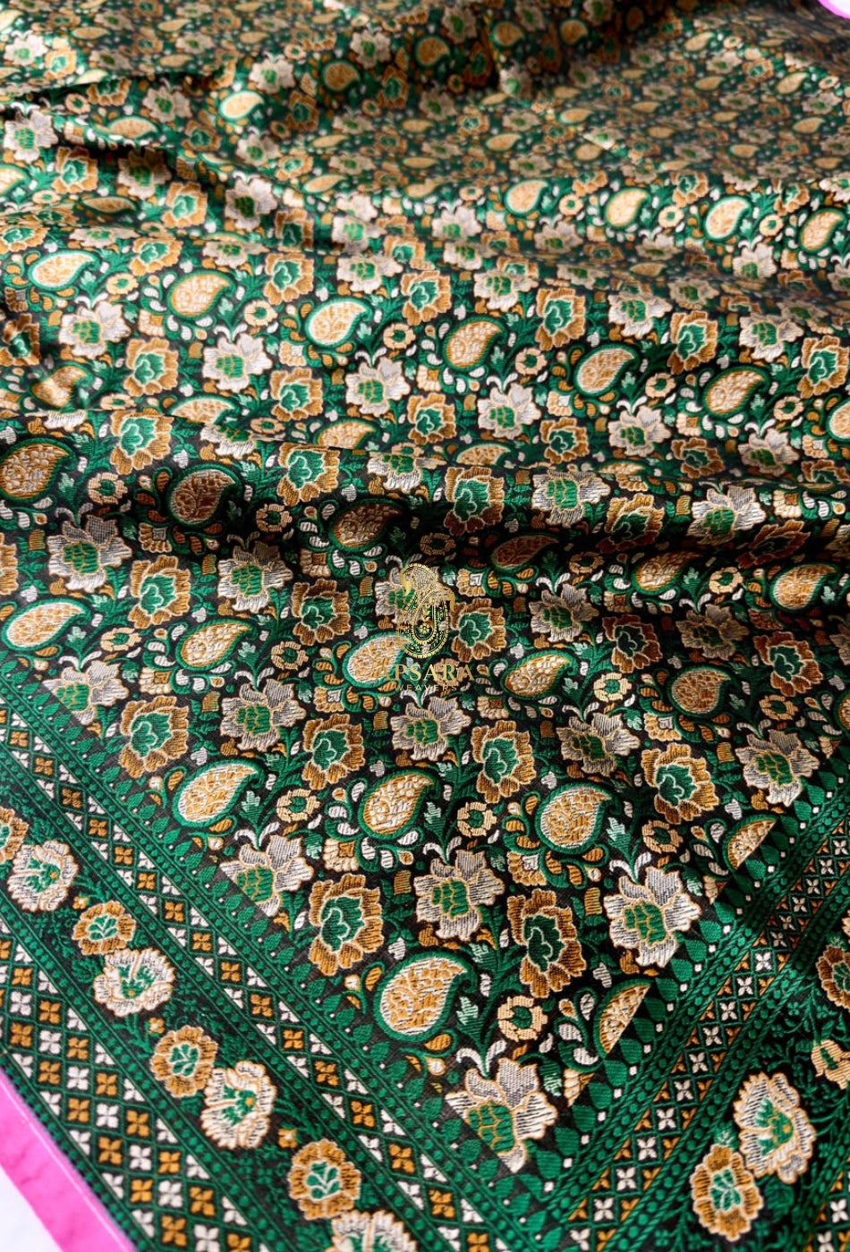 Banarsi Handloom Pure Katan Silk Jamawar Tanchhui Saree