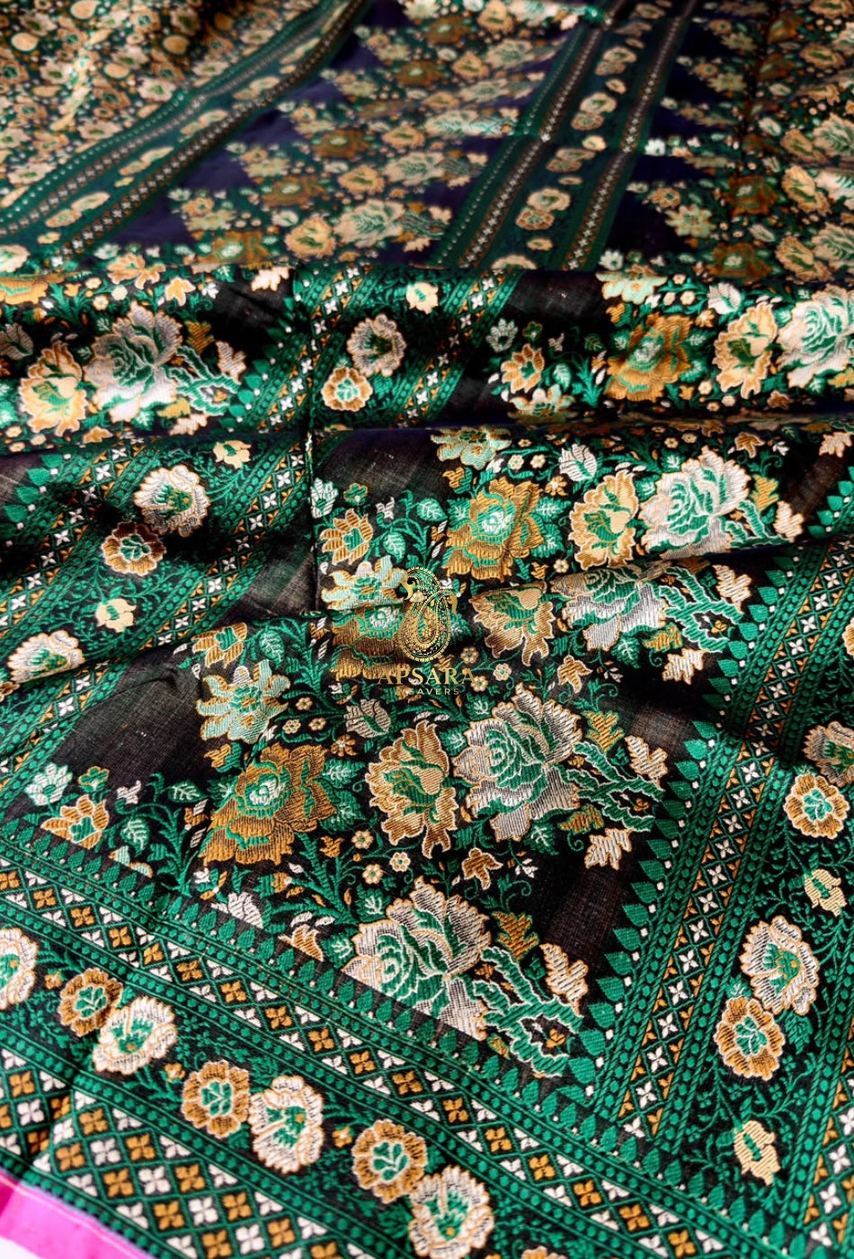 Banarsi Handloom Pure Katan Silk Jamawar Tanchhui Saree