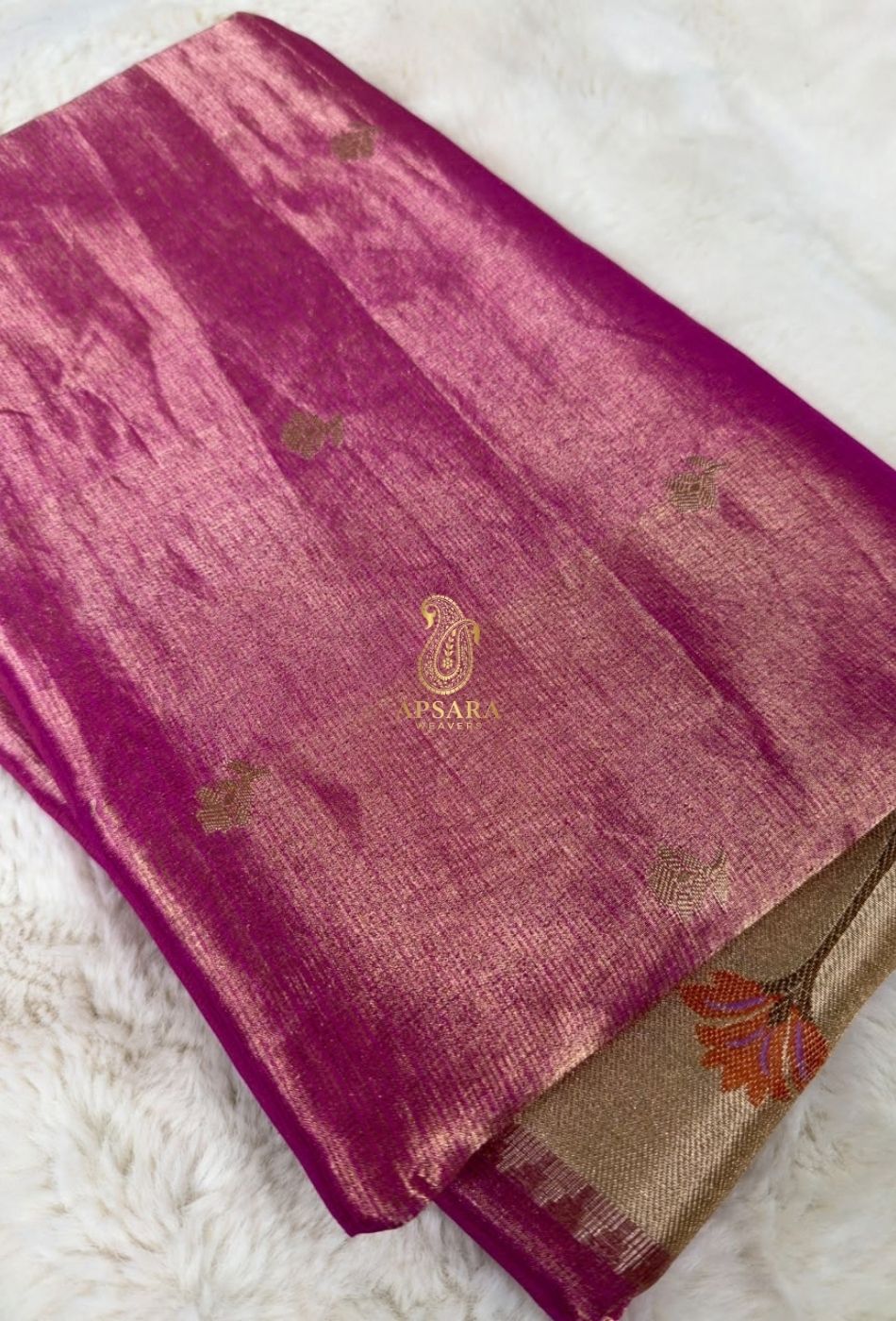 Banarasi Handloom Khaddi Pure Dubble Tissue Silk with Paithani Border Weaving Saree