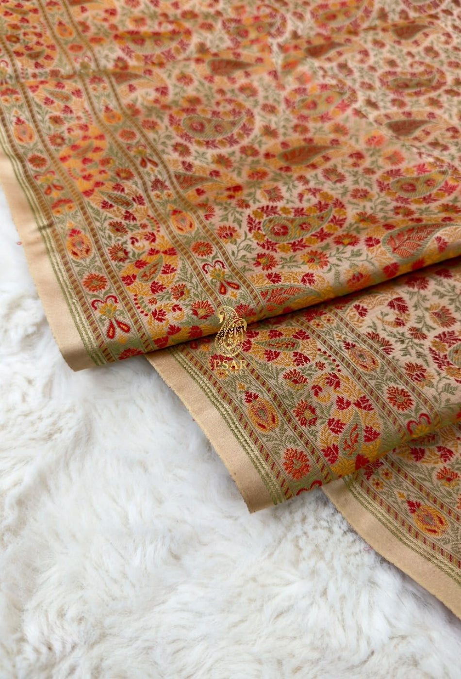 Banarsi Handloom Pure Katan Silk Jamawar Tanchhui Saree