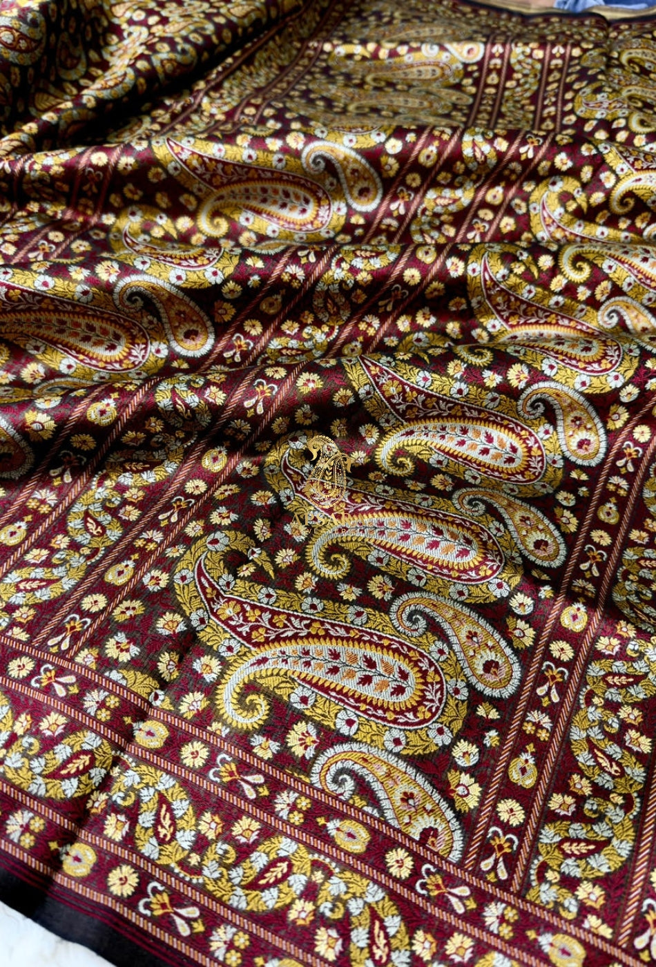 Banarsi Handloom Pure Katan Silk Jamawar Tanchhui Saree