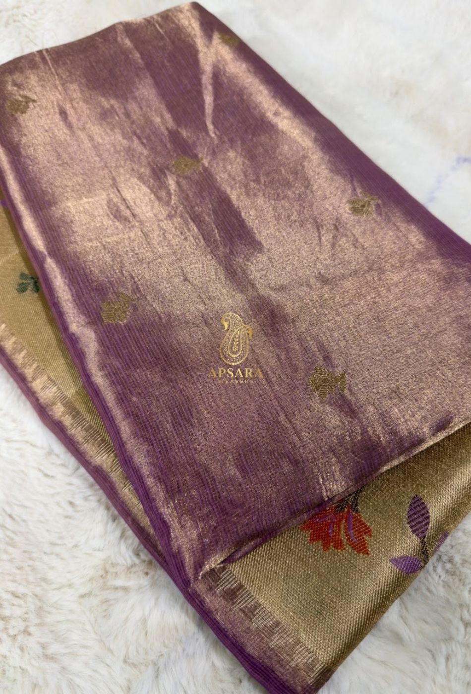 Banarasi Handloom Khaddi Pure Dubble Tissue Silk with Paithani Border Weaving Saree