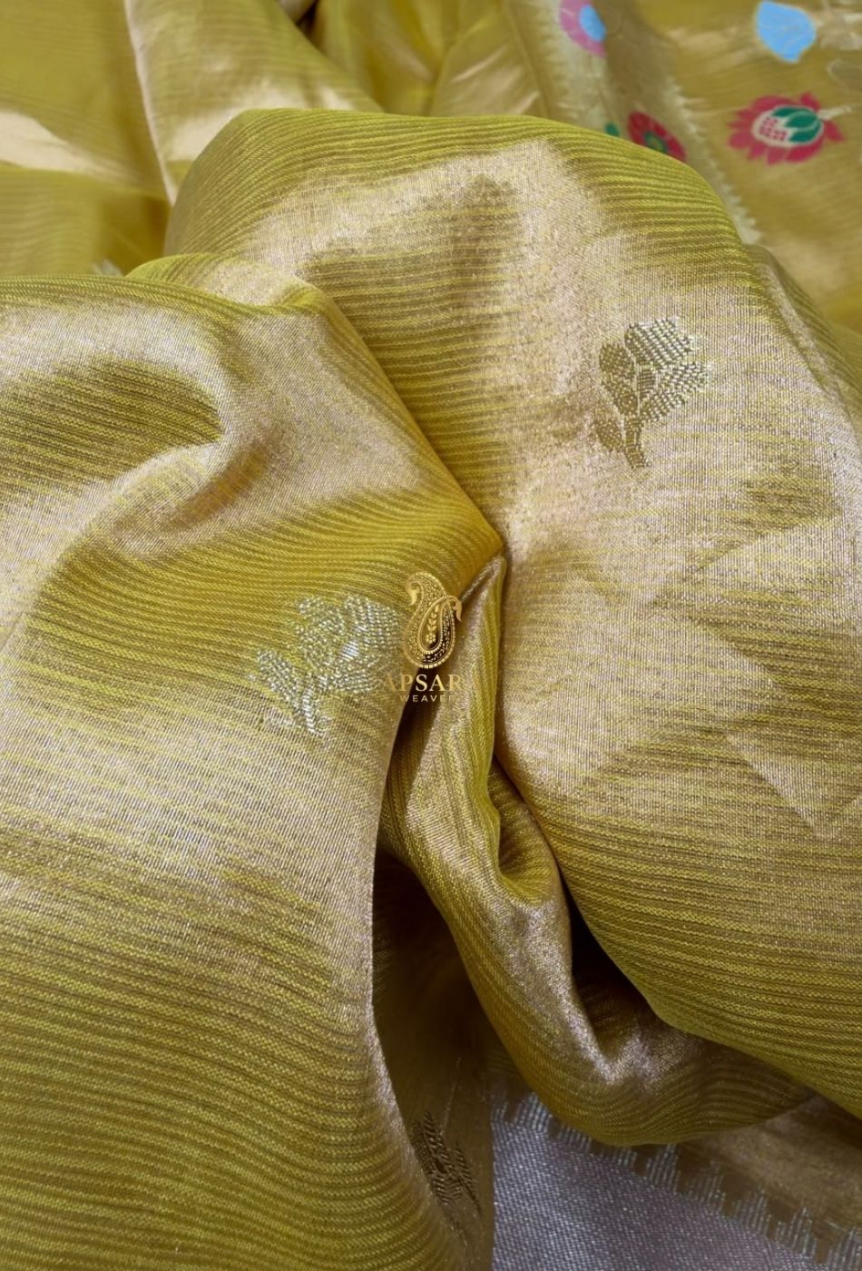 Banarasi Handloom Khaddi Pure Dubble Tissue Silk with Paithani Border Weaving Saree