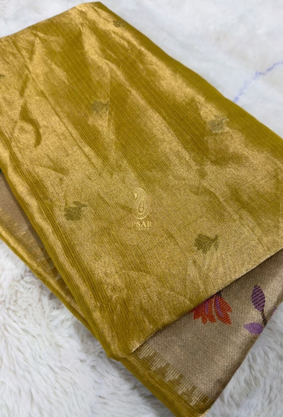 Banarasi Handloom Khaddi Pure Dubble Tissue Silk with Paithani Border Weaving Saree