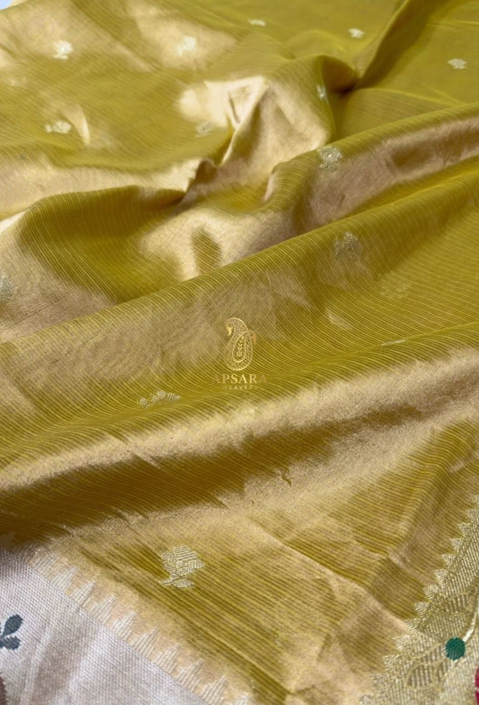 Banarasi Handloom Khaddi Pure Dubble Tissue Silk with Paithani Border Weaving Saree