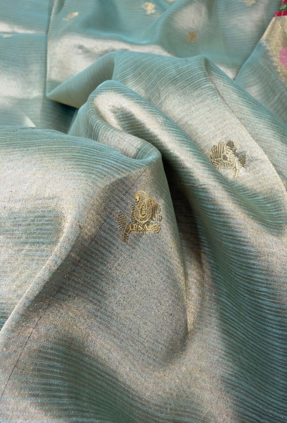 Banarasi Handloom Khaddi Pure Dubble Tissue Silk with Paithani Border Weaving Saree