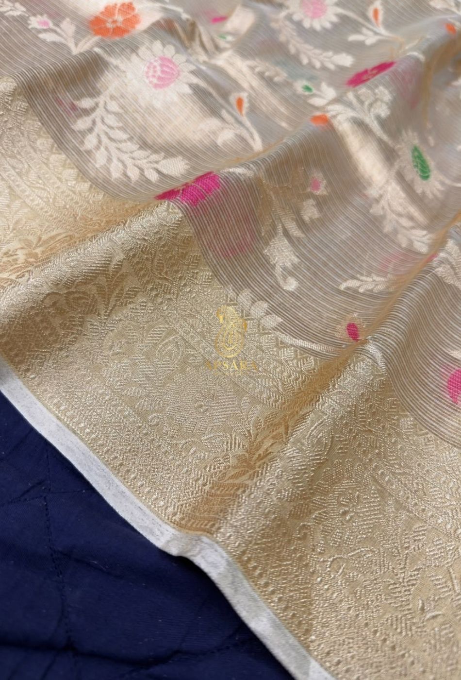 Banarasi Handloom Khaddi Pure Dubble Tissue Silk with Paithani Border Weaving Saree