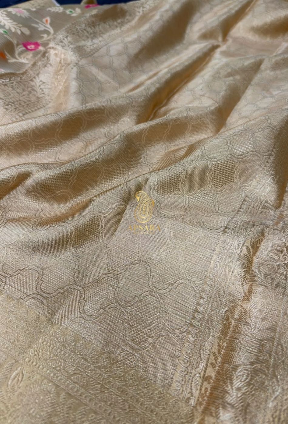Banarasi Handloom Khaddi Pure Dubble Tissue Silk with Paithani Border Weaving Saree