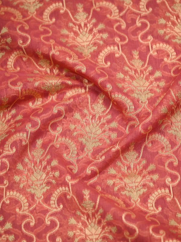 Pink Meenakari Jaal Cotton Silk Handloom Banarasi Saree